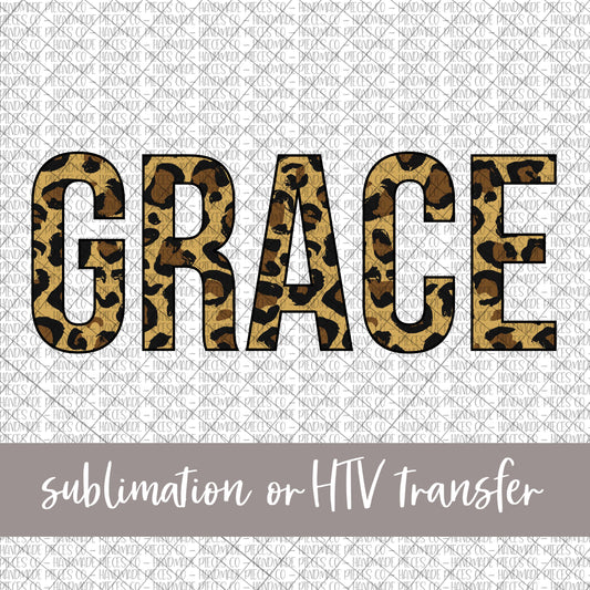 Grace, Leopard - Sublimation or HTV Transfer