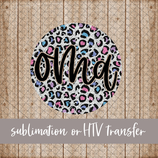 Oma Round, Leopard Spring Pastel - Sublimation or HTV Transfer