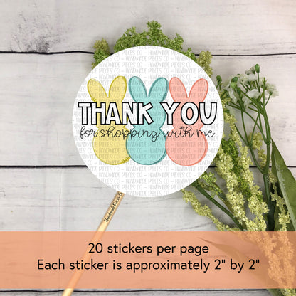 Thank You for Shopping with Me - Packaging Sticker, Easter Theme 2022