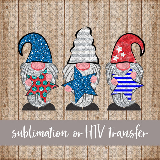 Gnomes, Fourth of July - Sublimation or HTV Transfer