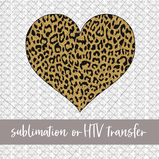Heart, Cheetah - Sublimation or HTV Transfer