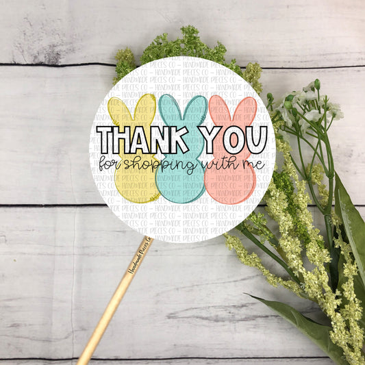 Thank You for Shopping with Me - Packaging Sticker, Easter Theme 2022