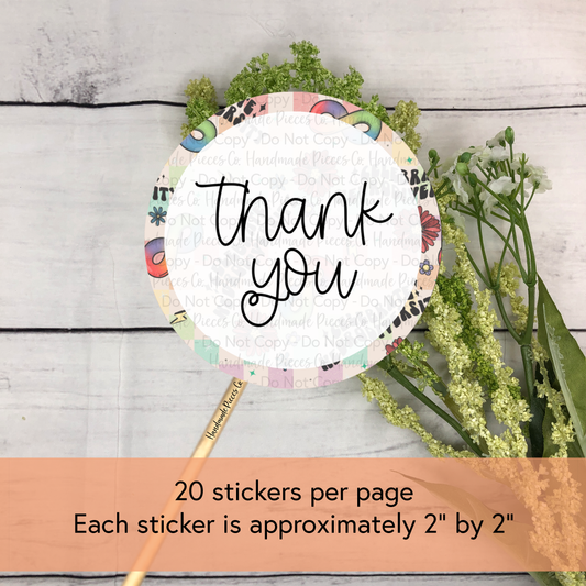 Thank You, Version 2 Packaging Sticker, Positive Vibes Theme