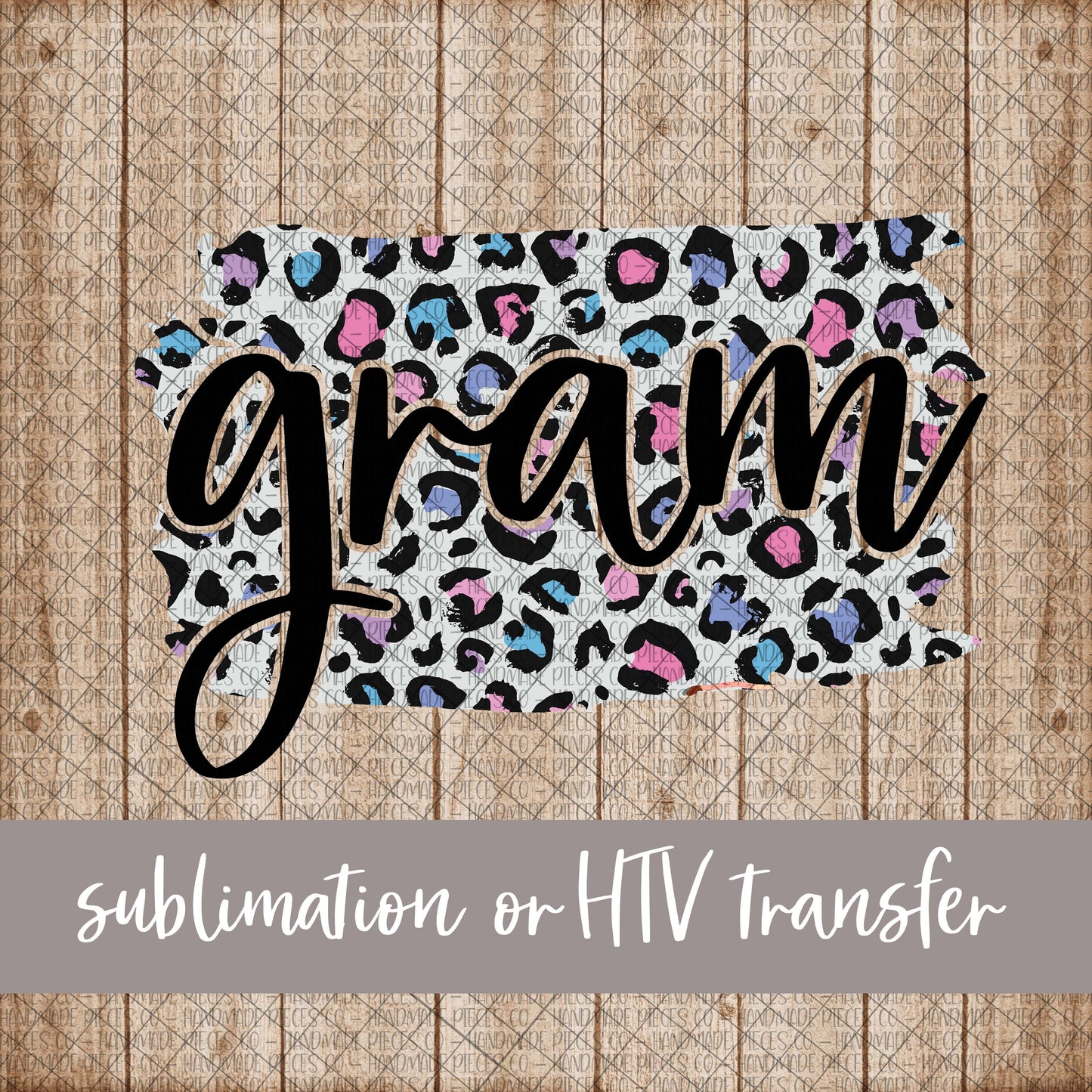 Gram Brushstroke, Leopard Spring Pastel - Sublimation or HTV Transfer