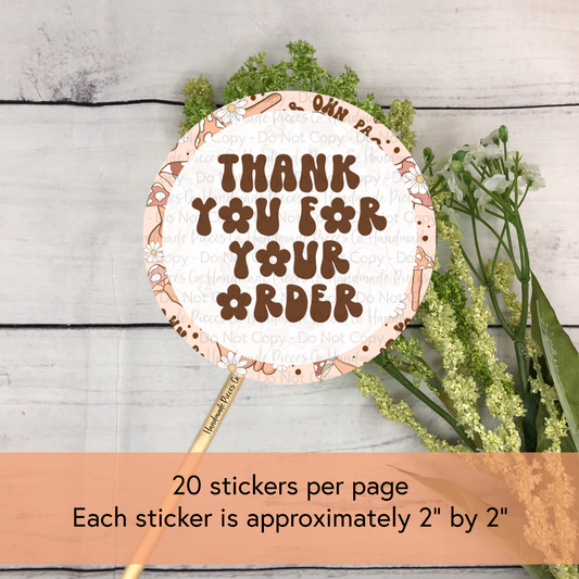 Thank You for Your Order, Version 2 Packaging Sticker, Positive Vibes Theme