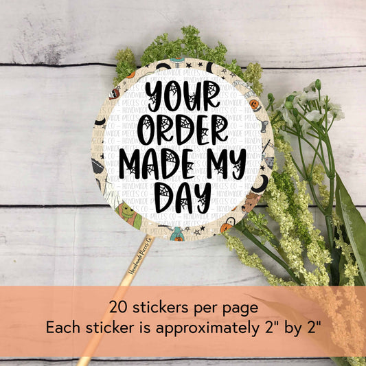 Your Order Make My Day - Packaging Sticker, Spooky Cute Theme