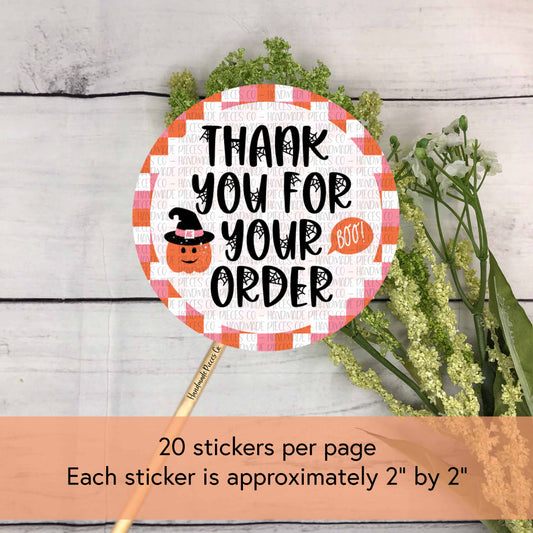 Thank You for Your Order, Pumpkins - Packaging Sticker, Spooky Cute Theme