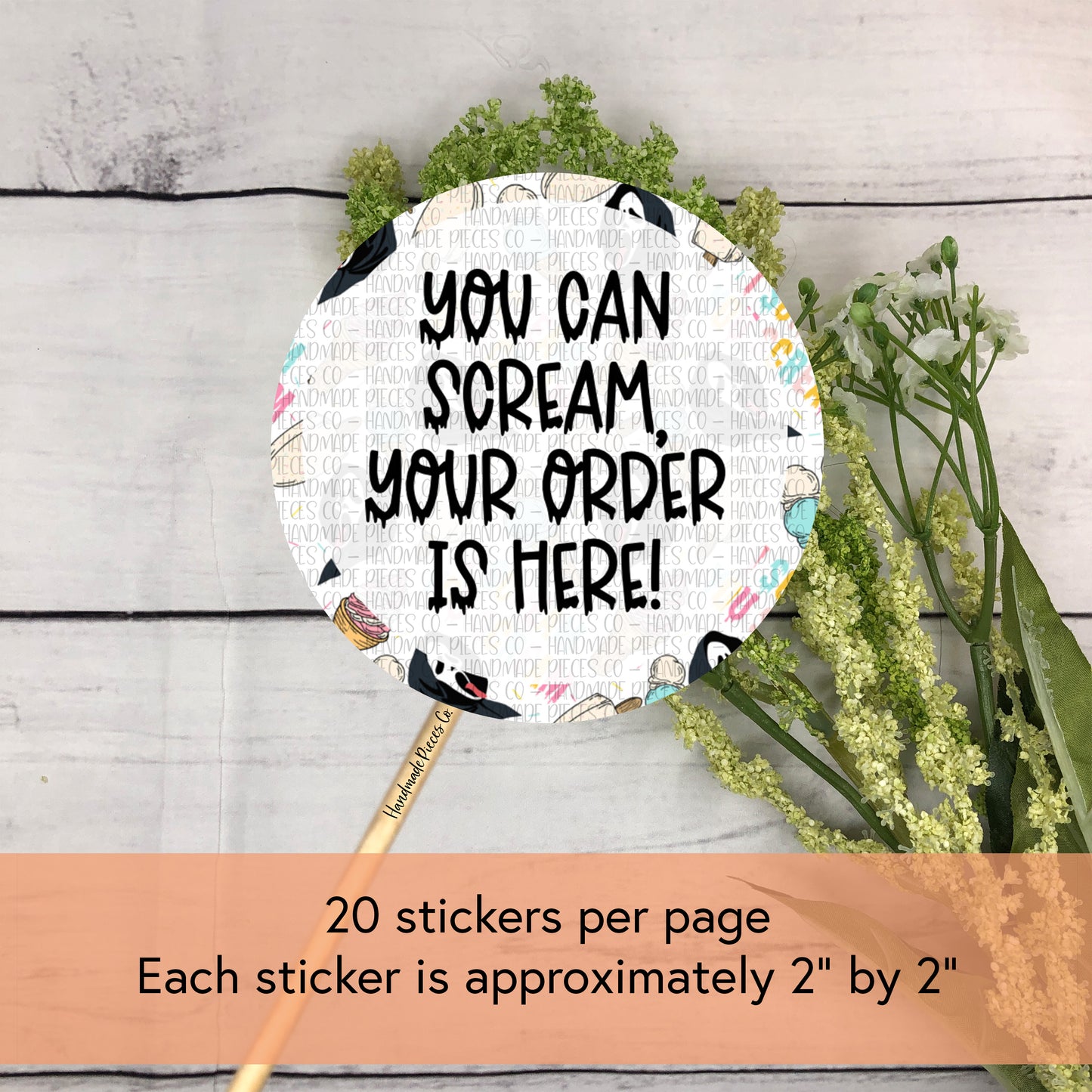 You Can Scream Your Order is Here - Packaging Sticker, Spooky Ghoul Summer Theme
