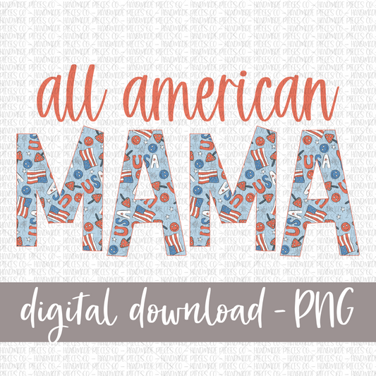 All American Mama, Patriotic Mix, Red - Digital Download