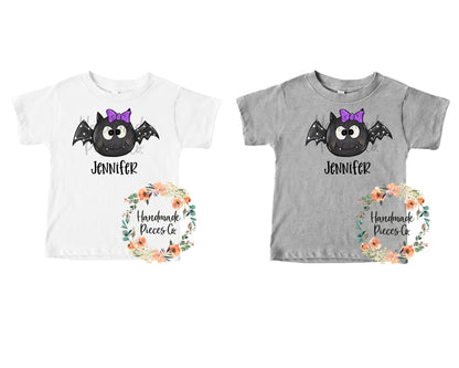 Bat with Bow - Name Optional - Sublimation or HTV Transfer
