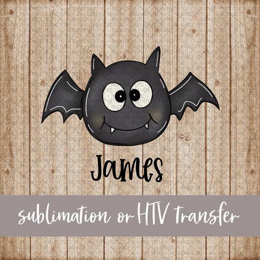 Bat - Name Optional - Sublimation or HTV Transfer