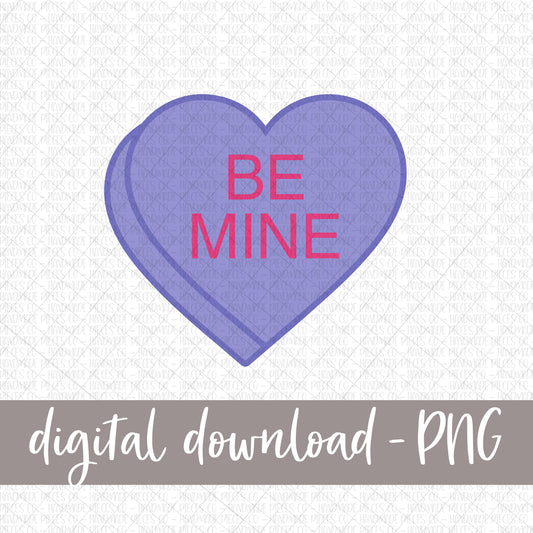 Be Mine Candy Heart, Purple - Digital Download