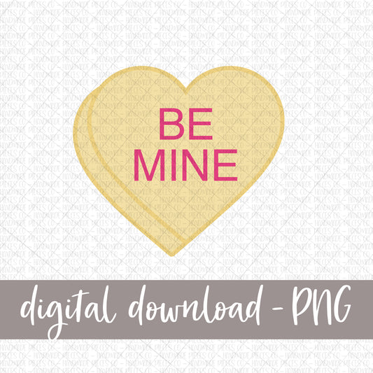 Be Mine Candy Heart, Yellow - Digital Download