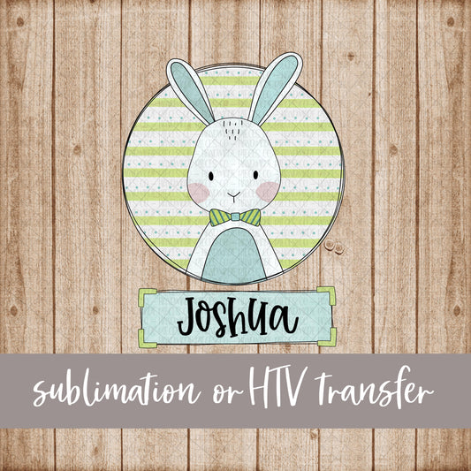 Bunny, Boy with Name - Sublimation or HTV Transfer