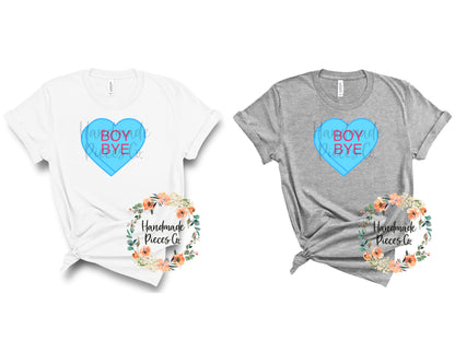 Boy Bye Candy Heart, Blue - Sublimation or HTV Transfer