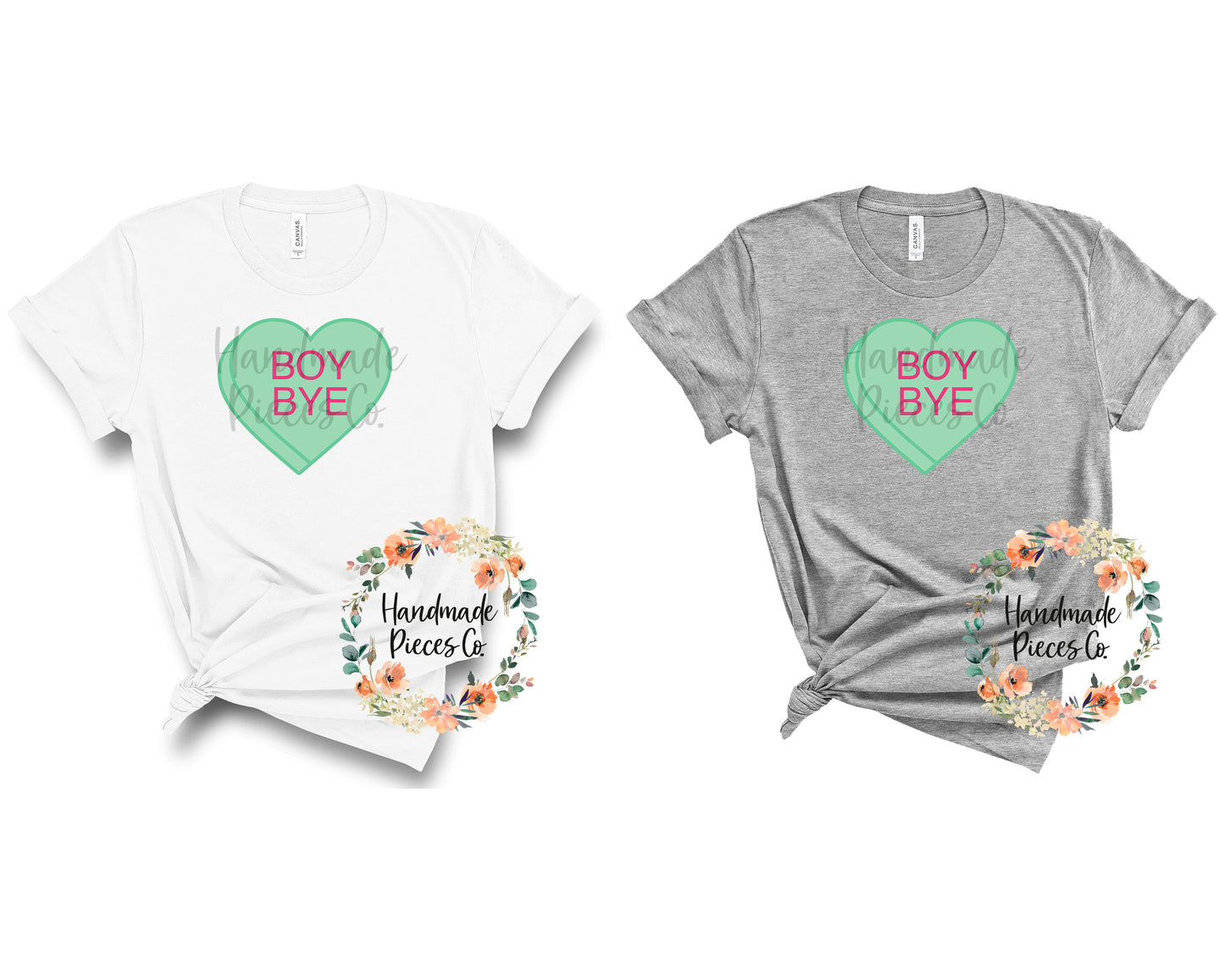 Boy Bye Candy Heart, Green - Sublimation or HTV Transfer