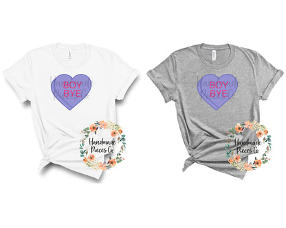 Boy Bye Candy Heart, Purple - Sublimation or HTV Transfer