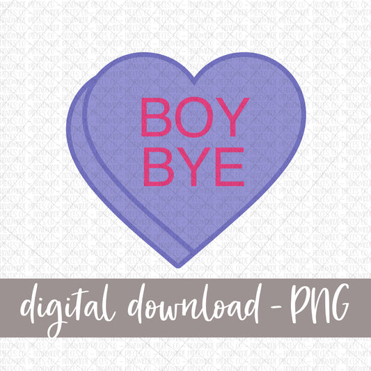 Boy Bye Candy Heart, Purple - Digital Download