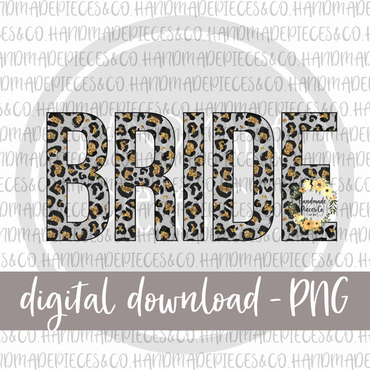 Bride, Leopard Gold Glitter - Digital Download