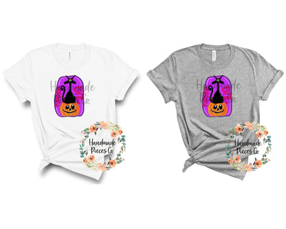 Cat and Pumpkin , Pur Evil, Purple- Sublimation or HTV Transfer