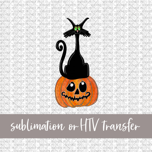 Cat and Pumpkin - Sublimation or HTV Transfer