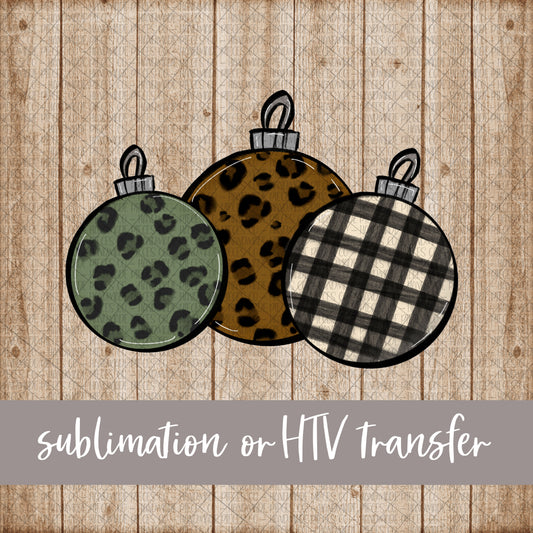 Christmas Ornament Trio - Sublimation or HTV Transfer