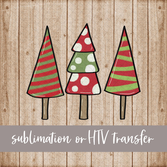 Christmas Tree Trio -  Sublimation or HTV Transfer