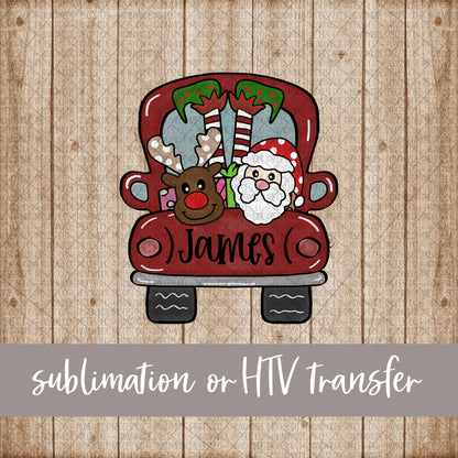 Christmas Truck with Name - Sublimation or HTV Transfer