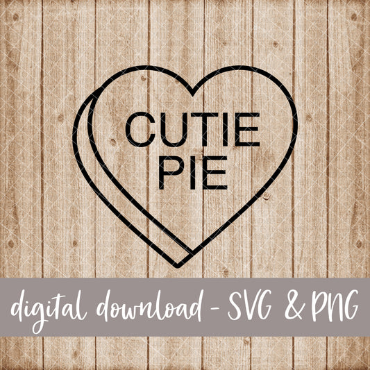 Cutie Pie Candy Heart, Black - Digital Download