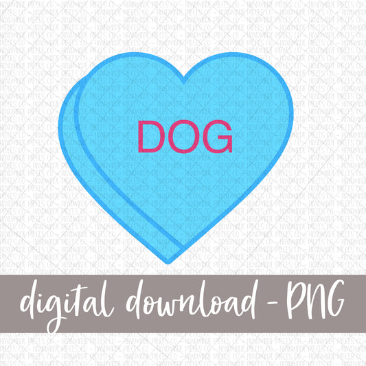 Dog Candy Heart, Blue - Digital Download
