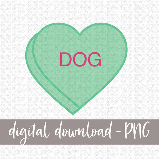 Dog Candy Heart, Green - Digital Download