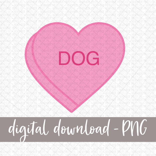 Dog Candy Heart, Pink - Digital Download