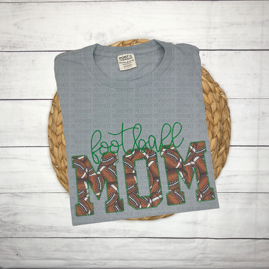 Football Mom Embroidered Applique T-Shirt, Sweatshirt, or Hoodie