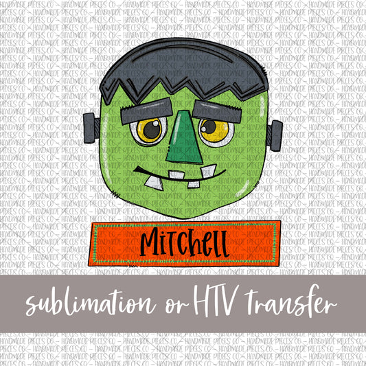 Frankenstein with Name - Sublimation or HTV Transfer