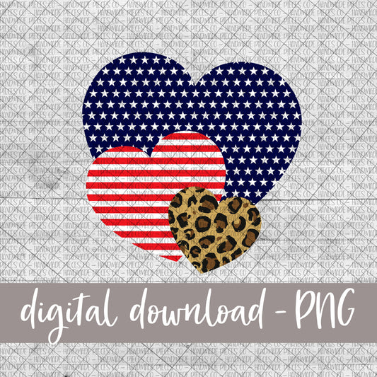 Heart Trio, USA Themed - Digital Download