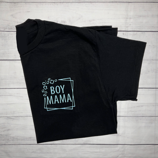 Custom Mama/Mom Square Leopard Frame Embroidered TShirt, Sweatshirt, Hoodie, Quarterzip, or Full Zip Jacket