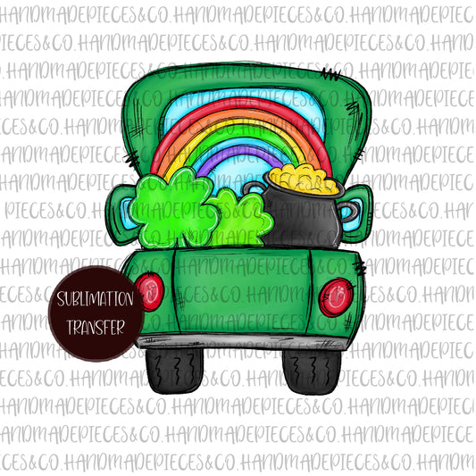 St. Patrick's Day Truck - Sublimation or HTV Transfer