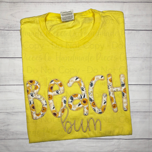 Beach Bum Embroidered Applique T-Shirt, Sweatshirt, or Hoodie
