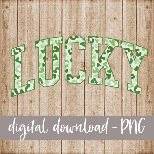 Lucky, Curved, Green Leopard Pattern - Digital Download