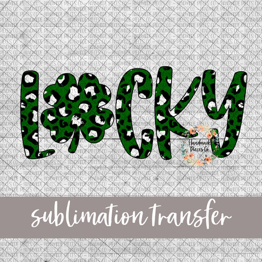 Lucky, Shamrock - Leopard Green - Sublimation Transfer