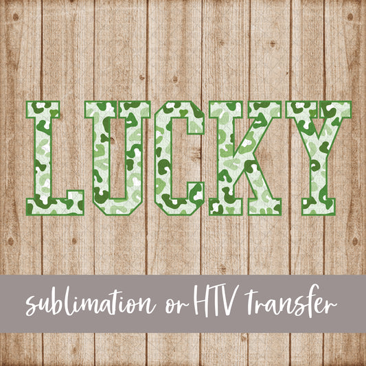 Lucky, Green Leopard Pattern  - Sublimation or HTV Transfer