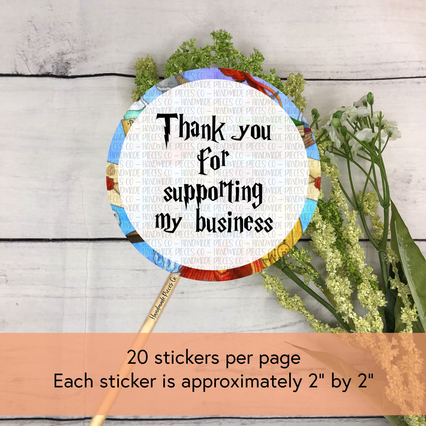 Magical 5 Packaging Sticker, Thank You for Supporting my Business