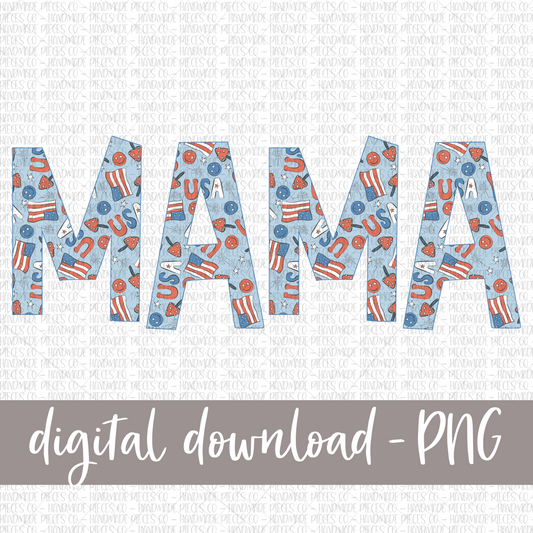 Mama, Patriotic Mix, Blue - Digital Download