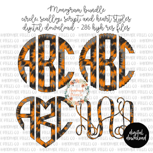 Halloween Tie Dye Monogram Mix 4 - Multiple Styles - Digital Download