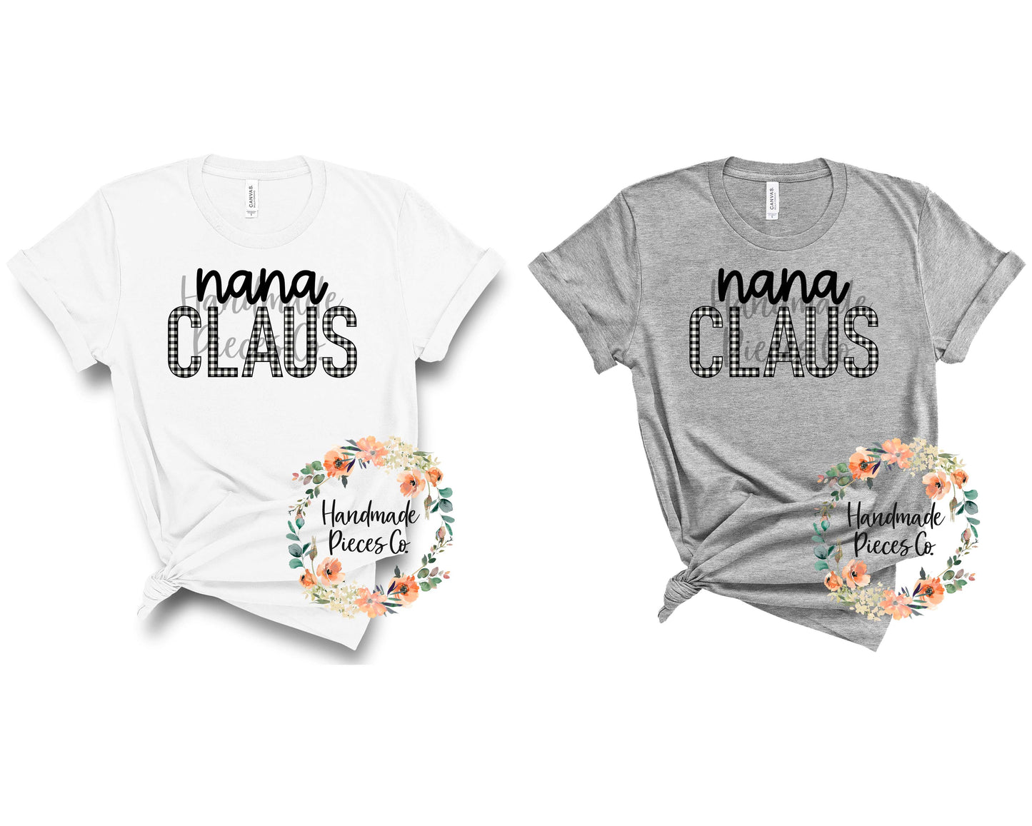 Nana Claus, White Black Buffalo Plaid - Digital Download