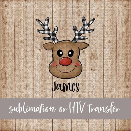 Reindeer - Name Optional - Sublimation or HTV Transfer