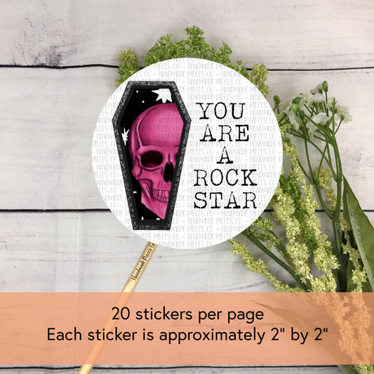 You Are a Rock Star - Packaging Sticker, Rebel Theme