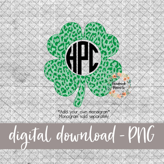 Shamrock, Cheetah Green - Add Your Own Monogram - Digital Download