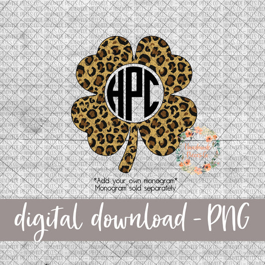 Shamrock, Leopard - Add Your Own Monogram - Digital Download