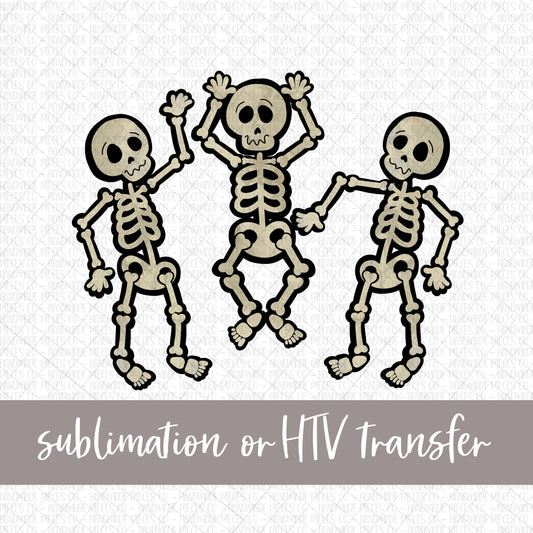 Dancing Skeleton Trio, Gray - Sublimation or HTV Transfer